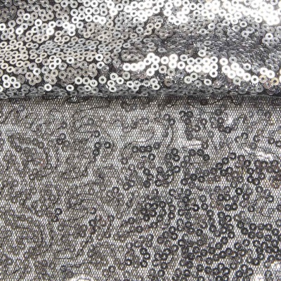 Сетка с пайетками №6, 188 гр/м2, шир.140см, цвет серый - купить в Стерлитамаке. Цена 433.60 руб.