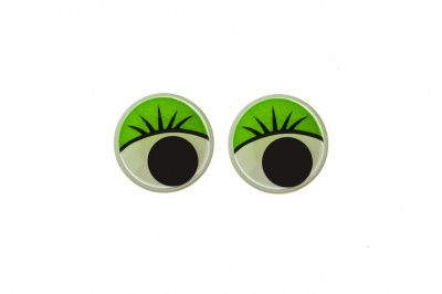 Глазки для игрушек, круглые, с бегающими зрачками, 8 мм/упак.50+/-2 шт, цв. -зеленый - купить в Стерлитамаке. Цена: 59.05 руб.