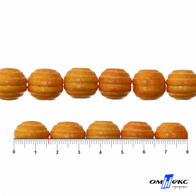 0309-Бусины деревянные "ОмТекс", 16 мм, упак.50+/-3шт, цв.003-оранжевый - купить в Стерлитамаке. Цена: 62.22 руб.