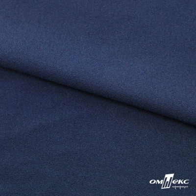 Ткань плательная Креп Рибера, 100% полиэстер,120 гр/м2, шир. 150 см, цв. Т.синий - купить в Стерлитамаке. Цена 143.75 руб.