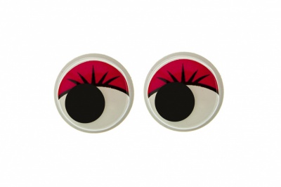 Глазки для игрушек, круглые, с бегающими зрачками, 12 мм/упак.50+/-2 шт, цв. -красный - купить в Стерлитамаке. Цена: 95.04 руб.