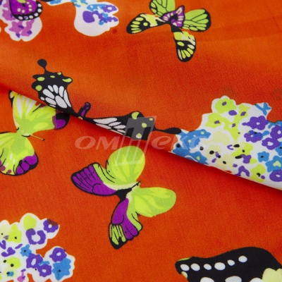 Плательная ткань "Софи" 7.1, 75 гр/м2, шир.150 см, принт бабочки - купить в Стерлитамаке. Цена 241.49 руб.