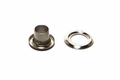 Люверсы металлические "ОмТекс", блочка/кольцо, (3 мм) - цв.никель - купить в Стерлитамаке. Цена: 0.18 руб.