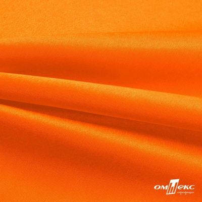 Поли креп-сатин 15-1263, 125 (+/-5) гр/м2, шир.150см, цвет оранжевый - купить в Стерлитамаке. Цена 155.57 руб.