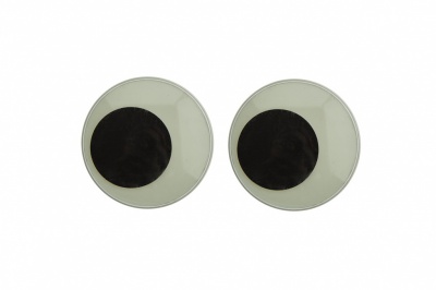 Глазки для игрушек, круглые, с бегающими зрачками, 40 мм/упак.20+/-2 шт, цв. -черно-белые - купить в Стерлитамаке. Цена: 158.73 руб.