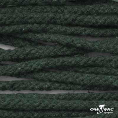 Шнур плетеный d-6 мм, 70% хлопок 30% полиэстер, уп.90+/-1 м, цв.1083-тём.зелёный - купить в Стерлитамаке. Цена: 588 руб.