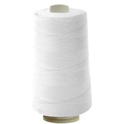 Швейные нитки (армированные) 28S/2, нам. 2 500 м, цвет белый - купить в Стерлитамаке. Цена: 148.95 руб.