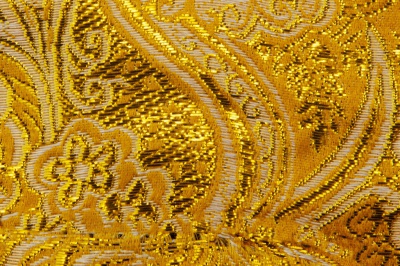 Ткань костюмная жаккард №12, 140 гр/м2, шир.150см, цвет жёлтый - купить в Стерлитамаке. Цена 383.29 руб.