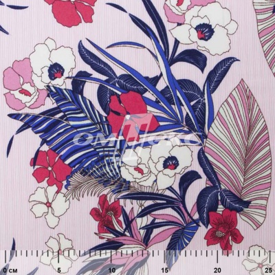 Плательная ткань "Фламенко" 18.1, 80 гр/м2, шир.150 см, принт растительный - купить в Стерлитамаке. Цена 239.03 руб.