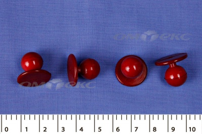Пуговица поварская "Пукля", 10 мм, цвет красный - купить в Стерлитамаке. Цена: 2.28 руб.