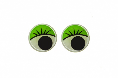 Глазки для игрушек, круглые, с бегающими зрачками, 10 мм/упак.50+/-2 шт, цв. -зеленый - купить в Стерлитамаке. Цена: 71.92 руб.