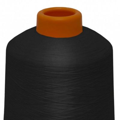 Нитки текстурированные некручёные, намот. 15 000 м, цвет чёрный - купить в Стерлитамаке. Цена: 204.10 руб.