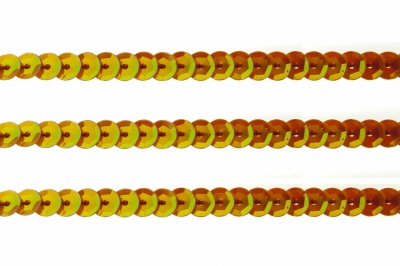 Пайетки "ОмТекс" на нитях, CREAM, 6 мм С / упак.73+/-1м, цв. 88 - оранжевый - купить в Стерлитамаке. Цена: 300.55 руб.