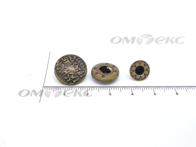Кнопки металл 15 мм альфа антик с рис.№3  - купить в Стерлитамаке. Цена: 2.90 руб.