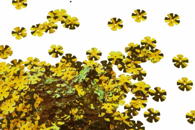 Пайетки "ОмТекс" россыпью,DOUBLE SIDED GOLD,цветок 14 мм/упак.50 гр, цв. 0460-золото - купить в Стерлитамаке. Цена: 80.12 руб.
