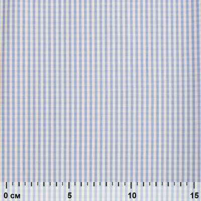 Ткань сорочечная Клетка Виши, 115 г/м2, 58% пэ,42% хл, шир.150 см, цв.2-голубой, (арт.111) - купить в Стерлитамаке. Цена 306.69 руб.