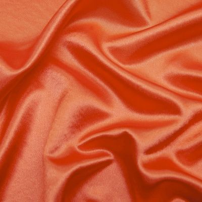 Поли креп-сатин 18-1445, 120 гр/м2, шир.150см, цвет оранжевый - купить в Стерлитамаке. Цена 155.57 руб.