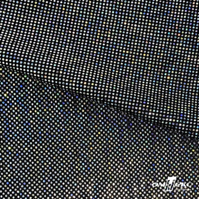 Трикотажное полотно голограмма, шир.140 см, #601-хамелеон чёрный - купить в Стерлитамаке. Цена 452.76 руб.
