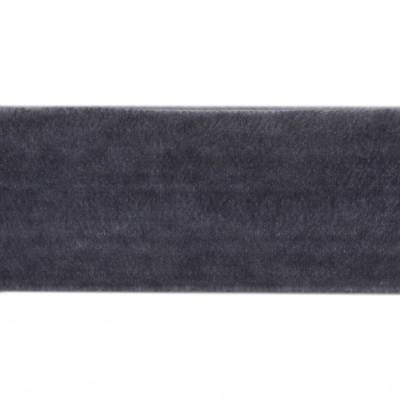 Лента бархатная нейлон, шир.25 мм, (упак. 45,7м), цв.189-т.серый - купить в Стерлитамаке. Цена: 981.09 руб.
