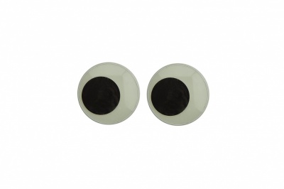 Глазки для игрушек, круглые, с бегающими зрачками, 10 мм/упак.50+/-2 шт, цв. -черно-белые - купить в Стерлитамаке. Цена: 35.20 руб.