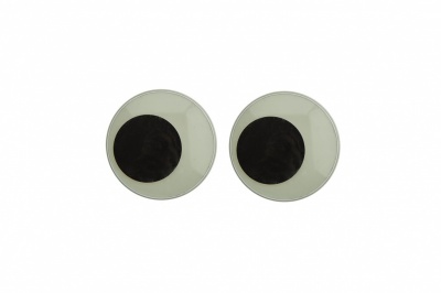 Глазки для игрушек, круглые, с бегающими зрачками, 18 мм/упак.20+/-2 шт, цв. -черно-белые - купить в Стерлитамаке. Цена: 25.40 руб.