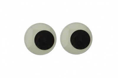Глазки для игрушек, круглые, с бегающими зрачками, 24 мм/упак.50+/-2 шт, цв. -черно-белые - купить в Стерлитамаке. Цена: 60.32 руб.