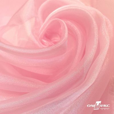 Ткань органза, 100% полиэстр, 28г/м2, шир. 150 см, цв. #47 розовая пудра - купить в Стерлитамаке. Цена 86.24 руб.