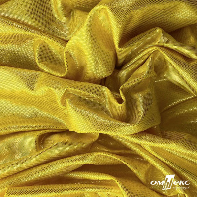 Трикотажное полотно голограмма, шир.140 см, #602 -жёлтый/жёлтый - купить в Стерлитамаке. Цена 385.88 руб.