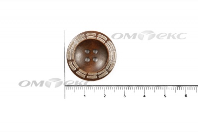 Пуговица деревянная круглая №53 (25мм) - купить в Стерлитамаке. Цена: 3.68 руб.