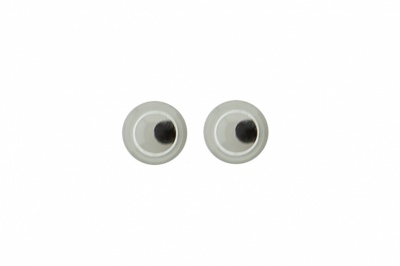 Глазки для игрушек, круглые, с бегающими зрачками, 6 мм/упак.100+/-5 шт, цв. -черно-белые - купить в Стерлитамаке. Цена: 30.13 руб.