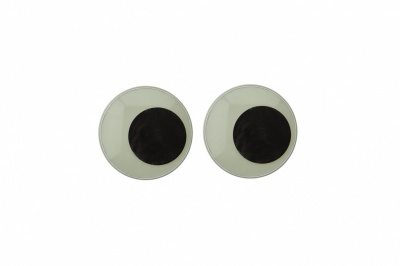 Глазки для игрушек, круглые, с бегающими зрачками, 15 мм/упак.50+/-2 шт, цв. -черно-белые - купить в Стерлитамаке. Цена: 46.92 руб.
