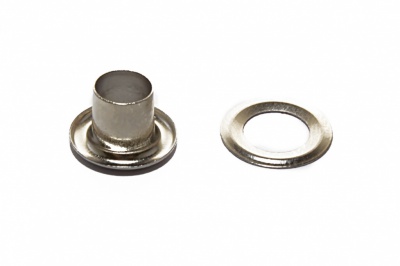 Люверсы металлические "ОмТекс", блочка/кольцо, (4 мм) - цв.никель - купить в Стерлитамаке. Цена: 0.24 руб.