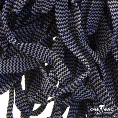 Шнурки #107-07, плоские 130 см, двухцветные цв.серый/чёрный - купить в Стерлитамаке. Цена: 23.03 руб.
