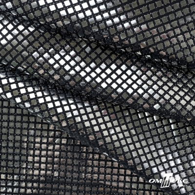 Трикотажное полотно голограмма, шир.140 см, #603 -черный/серебро - купить в Стерлитамаке. Цена 771.75 руб.