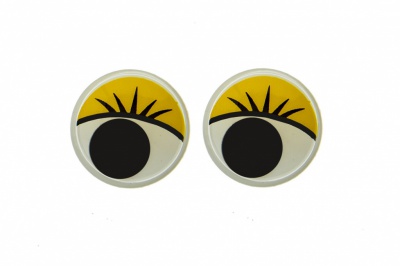 Глазки для игрушек, круглые, с бегающими зрачками, 15 мм/упак.50+/-2 шт, цв. -желтый - купить в Стерлитамаке. Цена: 113.01 руб.