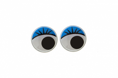 Глазки для игрушек, круглые, с бегающими зрачками, 8 мм/упак.50+/-2 шт, цв. -синий - купить в Стерлитамаке. Цена: 59.05 руб.