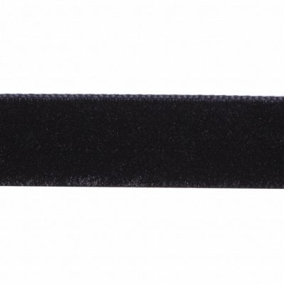 Лента бархатная нейлон, шир.12 мм, (упак. 45,7м), цв.03-черный - купить в Стерлитамаке. Цена: 448.27 руб.