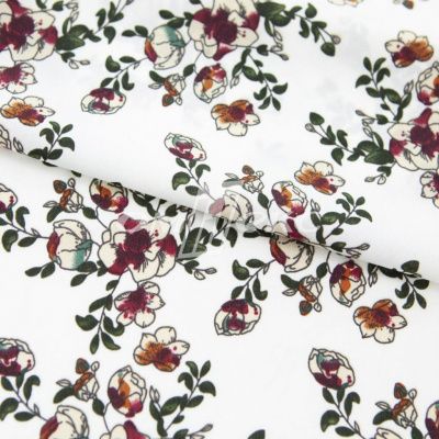 Плательная ткань "Фламенко" 23.1, 80 гр/м2, шир.150 см, принт растительный - купить в Стерлитамаке. Цена 264.56 руб.