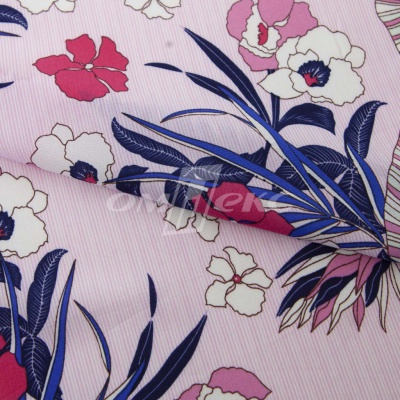 Плательная ткань "Фламенко" 18.1, 80 гр/м2, шир.150 см, принт растительный - купить в Стерлитамаке. Цена 239.03 руб.