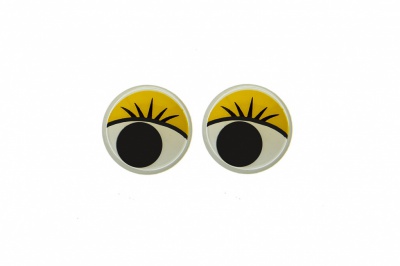 Глазки для игрушек, круглые, с бегающими зрачками, 8 мм/упак.50+/-2 шт, цв. -желтый - купить в Стерлитамаке. Цена: 59.05 руб.