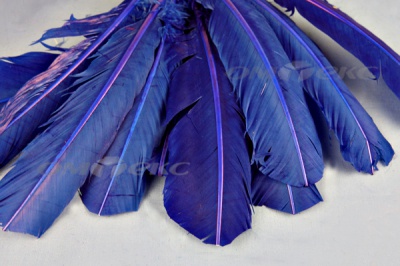 Декоративный Пучок из перьев, перо 23см/синий - купить в Стерлитамаке. Цена: 12.34 руб.