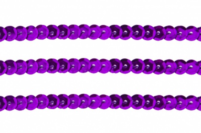 Пайетки "ОмТекс" на нитях, SILVER-BASE, 6 мм С / упак.73+/-1м, цв. 12 - фиолет - купить в Стерлитамаке. Цена: 300.55 руб.